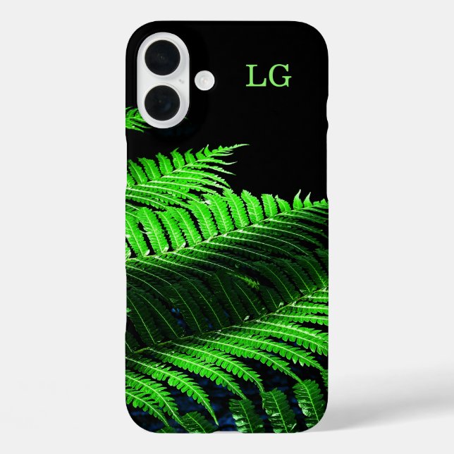 Personalised Green Fern Apple iPhone Case (Back)