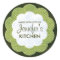 Personalised Green Floral Dot Canning Stickers