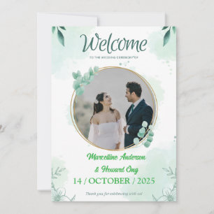 Personalised Green floral eucalyptus wedding  Invitation