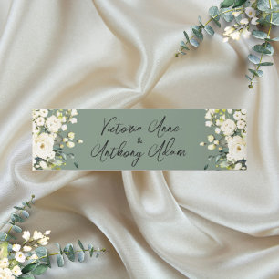 Personalised Green Floral Wedding Invitation Belly Band