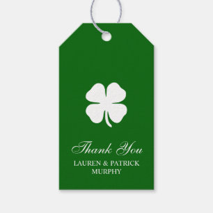 Personalised Green Four Leaf Clover Irish Gift Tags