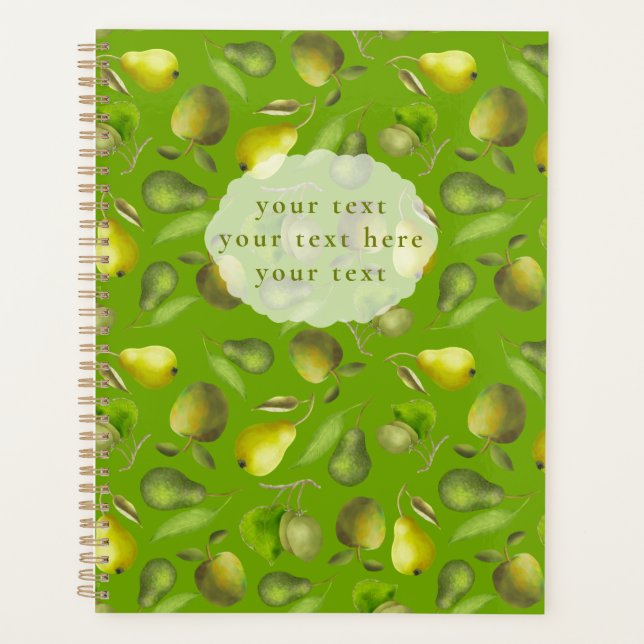Personalised green fruits  planner (Front)