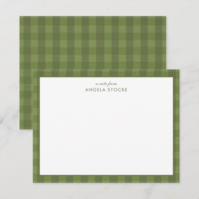 Personalised Green Gingham Card (Front/Back)