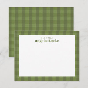 Personalised Green Gingham Plaid Card