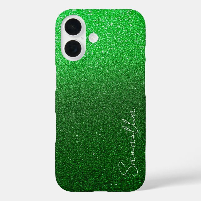 Personalised Green Glitter Case-Mate iPhone Case (Back)