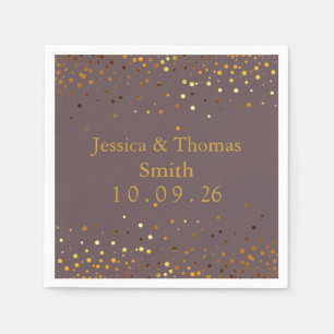 Personalised Green Gold Glitter Faux Foil Napkin
