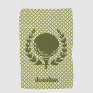 Personalised Green Golf Ball Leaf Magnetic Custom Golf Towel