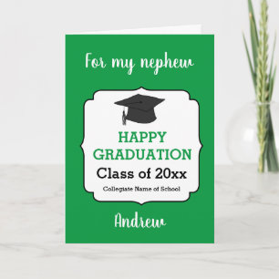 Personalised Green Happy Graduation 2025 Graduate Card