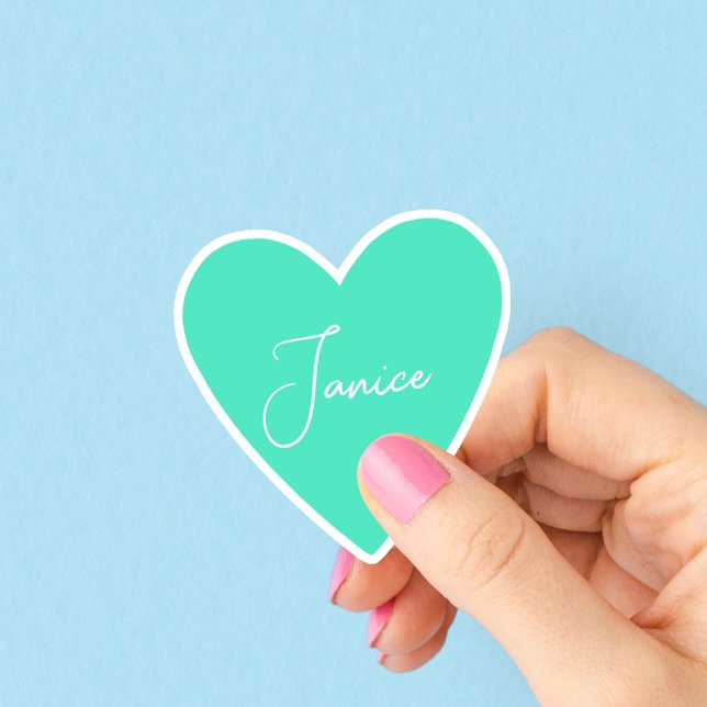 Personalised Green Heart Sticker (Creator Uploaded)
