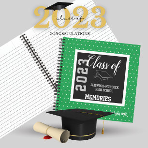Personalised Green High School Graduation  Noteboo Notebook