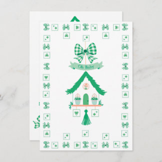 Personalised Green House Oh Baby Shower Invitation