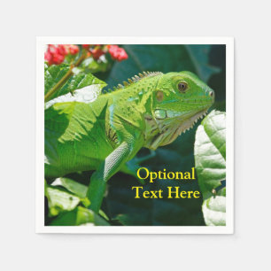 Personalised Green Iguana Lizard Napkin