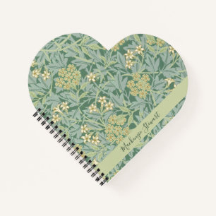 Personalised Green Jasmine Floral Pattern Notebook