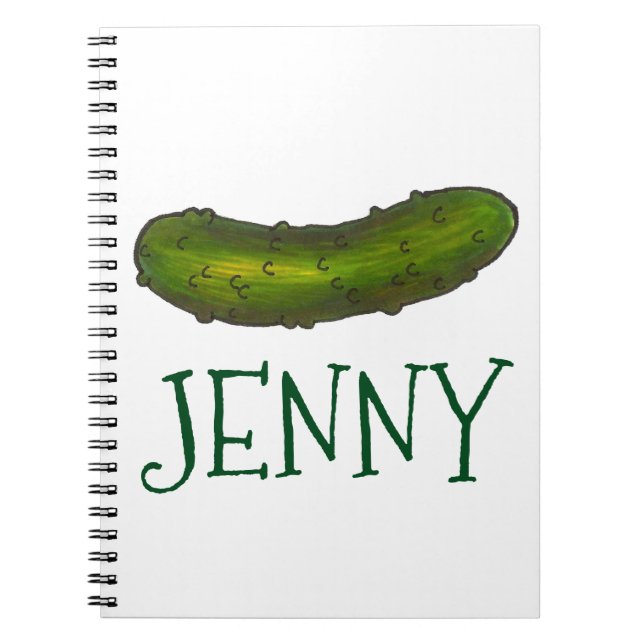 Personalised Green Kosher Dill Pickle Notebook (Front)