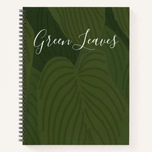 Personalised Green Leaves Botanical Nature Notebook