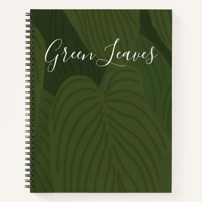 Personalised Green Leaves Botanical Nature   Notebook (Front)