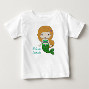Personalised Green Mermaid Baby Dress T-Shirt