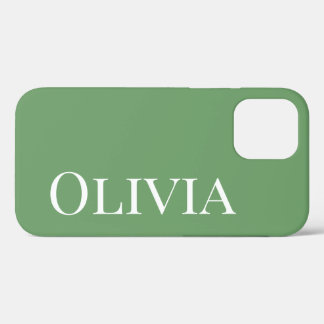 Personalised Green Modern Simple Typography iPhone 12 Pro Case