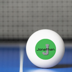 Personalised Green Monogram Initial Design Ping Pong Ball