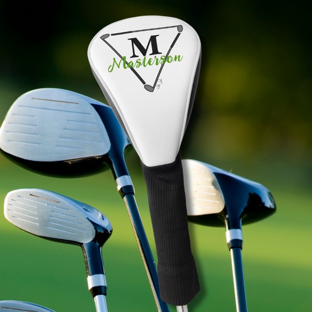 Personalised Green Monogram/Name Unique Golf Clubs Golf Head Cover (Creator Uploaded)