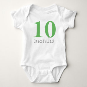 Personalised Green Monthly Baby Bodysuit