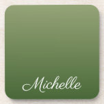Personalised green ombre coaster<br><div class="desc">Personalised green ombre</div>
