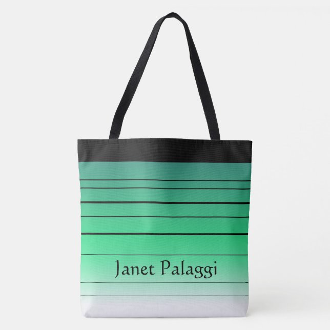 Personalised Green Ombre Custom Tote Bag (Front)