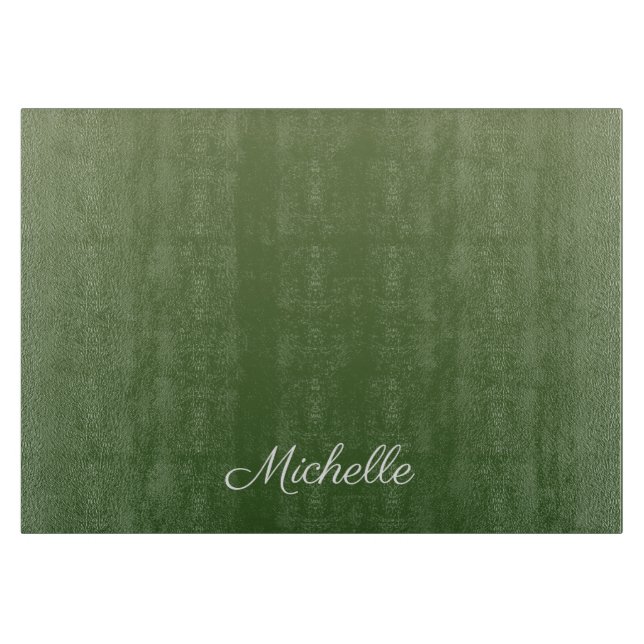 Personalised green ombre cutting board (Front)