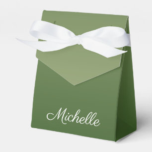 Personalised green ombre favour box