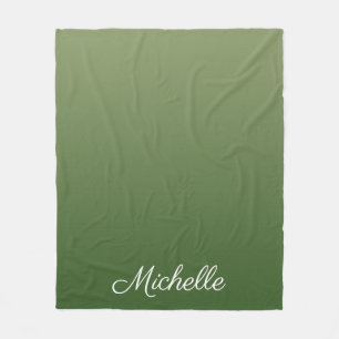 Personalised green ombre fleece blanket