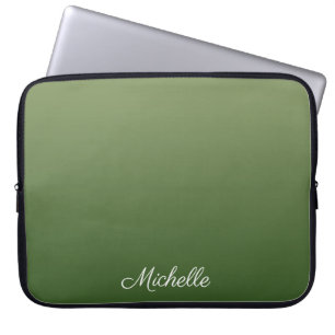 Personalised green ombre laptop sleeve