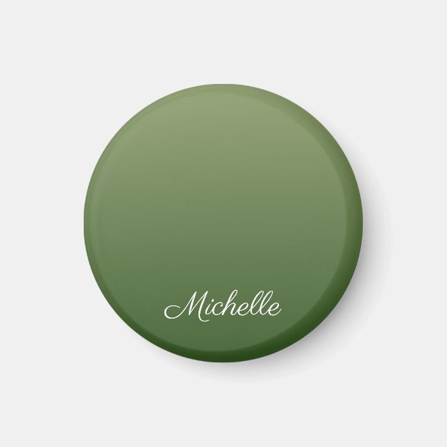 Personalised green ombre magnet (Front)