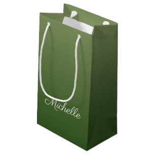 Personalised green ombre small gift bag