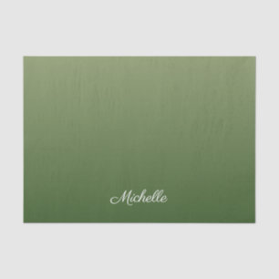Personalised green ombre tissue paper