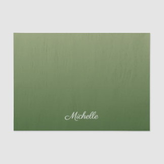 Personalised green ombre tissue paper