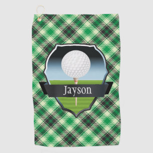 Personalised Green Paid   Golf Towel