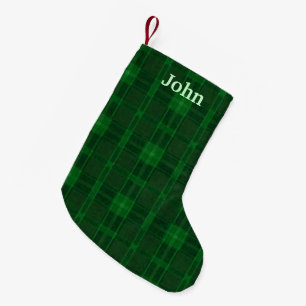 Personalised Green Plaid Christmas Stocking