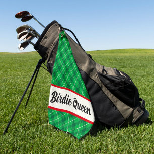 Personalised Green Plaid Tartan Golf Towel