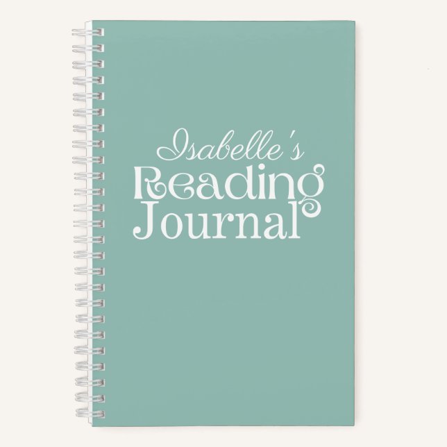 Personalised Green Reading Journal (Front)