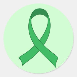 Personalised Green Ribbon Awareness Gift Classic Round Sticker