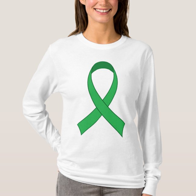 Personalised Green Ribbon Awareness Gift T-Shirt (Front)