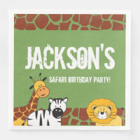 Personalised Green Safari Giraffe Birthday