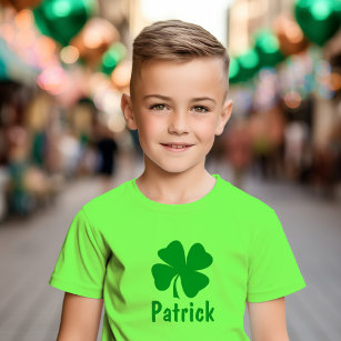 Personalised Green Shamrock Kids St Patricks Day T-Shirt