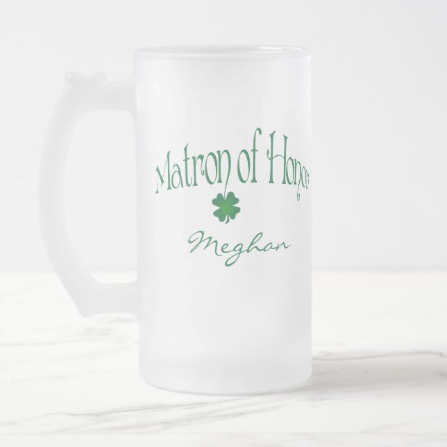 Personalised Green Shamrock MOH Beer Stein (Left)