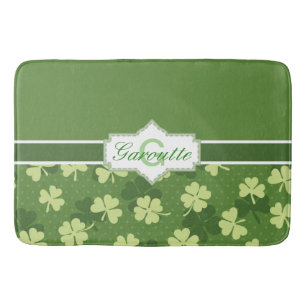 Personalised Green Shamrock St Patricks Day Bath Mat