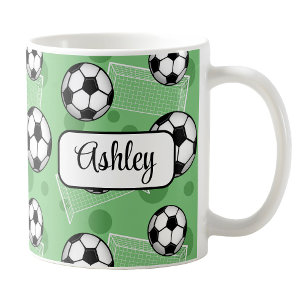 Personalised Green Soccer Mug