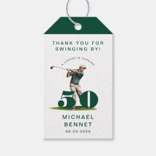 Personalised Green Sports Golf 50th Birthday Gift Tags