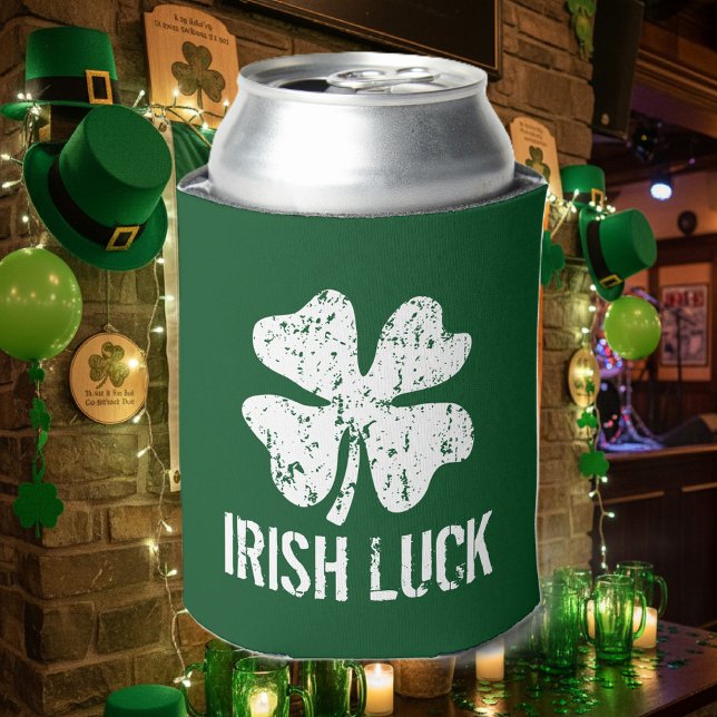 Personalised green St Patricks Day can cooler (St Patricks Day can cooler)