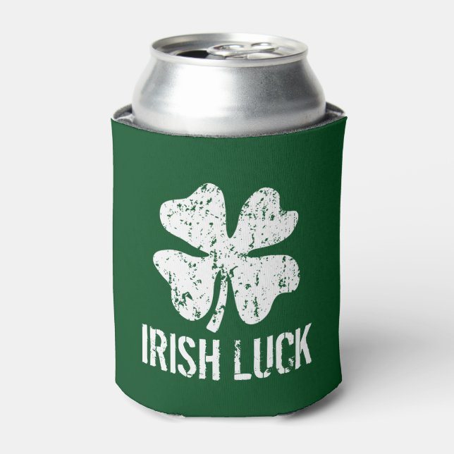 Personalised green St Patricks Day can cooler (Can Front)