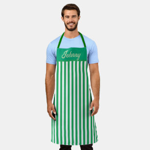 Personalised Green Striped Apron